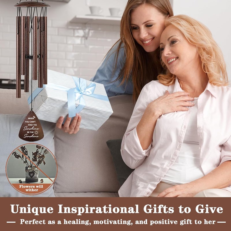 Soopau Get Well Gifts for Women Men, 32" Bronze Wind Chimes Inspirational Gifts for Women, Cheer Up Positive Sending You Sunshine Get Well Soon Gift Baskets - Image 2